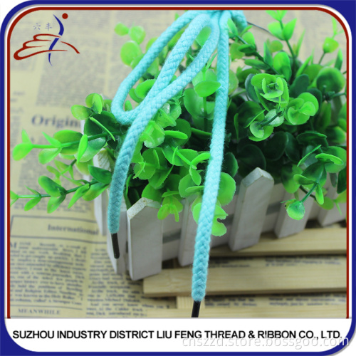 Custom Cotton Braided Round Shoelace With Metal Tips